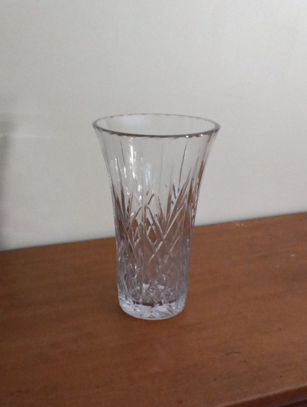 Vintage Royal Gallery 24% Lead Crystal Flared Flower Vase Croatia